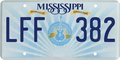 MS license plate LFF382