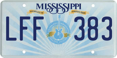 MS license plate LFF383