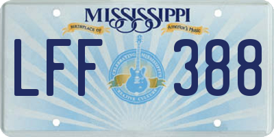 MS license plate LFF388