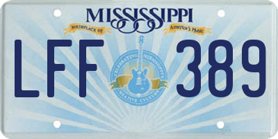 MS license plate LFF389