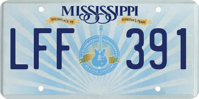 MS license plate LFF391