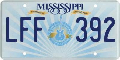 MS license plate LFF392