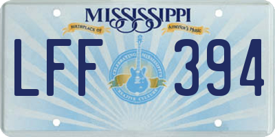 MS license plate LFF394