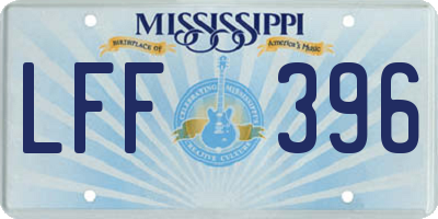 MS license plate LFF396