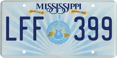 MS license plate LFF399