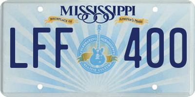 MS license plate LFF400