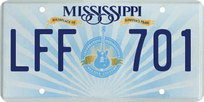 MS license plate LFF701