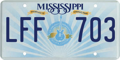 MS license plate LFF703