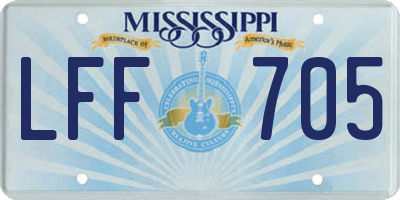 MS license plate LFF705