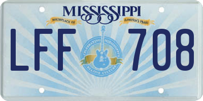 MS license plate LFF708