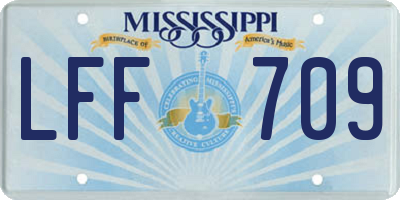 MS license plate LFF709