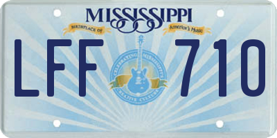 MS license plate LFF710