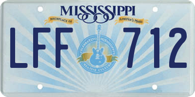 MS license plate LFF712