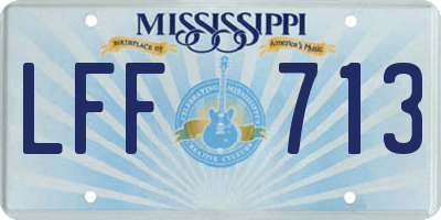 MS license plate LFF713