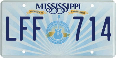 MS license plate LFF714