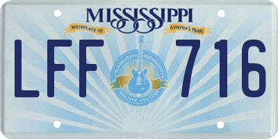 MS license plate LFF716
