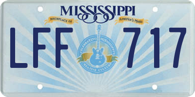 MS license plate LFF717