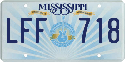 MS license plate LFF718