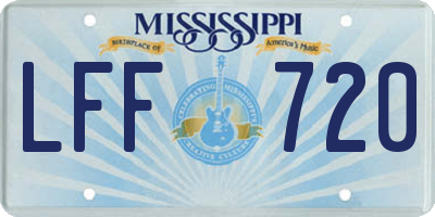 MS license plate LFF720
