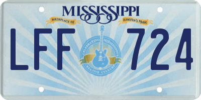 MS license plate LFF724