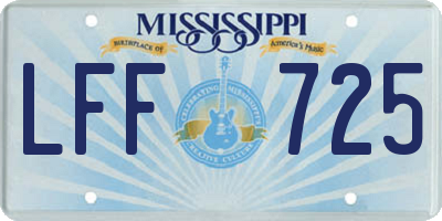 MS license plate LFF725