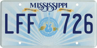 MS license plate LFF726