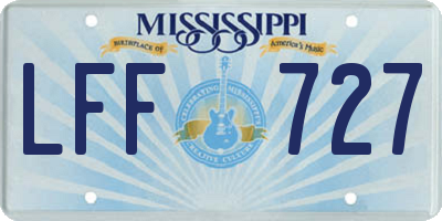 MS license plate LFF727