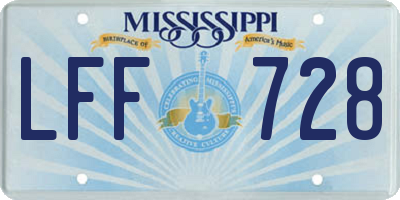MS license plate LFF728