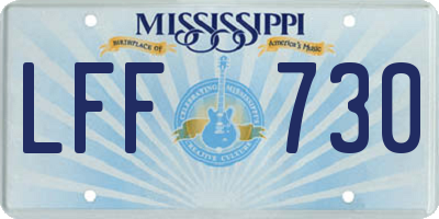 MS license plate LFF730