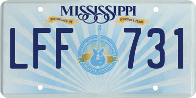 MS license plate LFF731