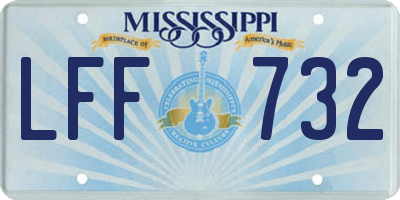 MS license plate LFF732