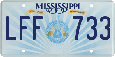 MS license plate LFF733