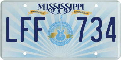 MS license plate LFF734