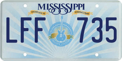 MS license plate LFF735