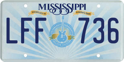 MS license plate LFF736