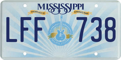 MS license plate LFF738