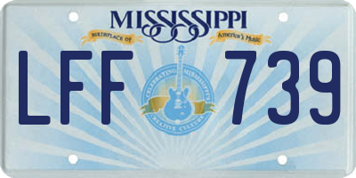MS license plate LFF739