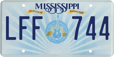 MS license plate LFF744