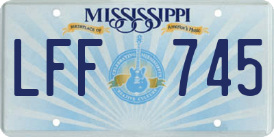 MS license plate LFF745