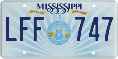 MS license plate LFF747