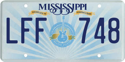 MS license plate LFF748