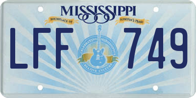 MS license plate LFF749