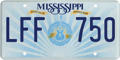 MS license plate LFF750