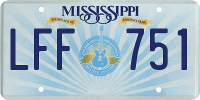 MS license plate LFF751
