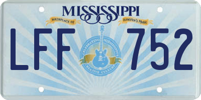 MS license plate LFF752
