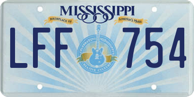 MS license plate LFF754