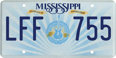 MS license plate LFF755