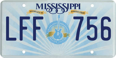 MS license plate LFF756
