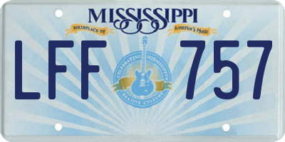 MS license plate LFF757