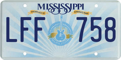 MS license plate LFF758